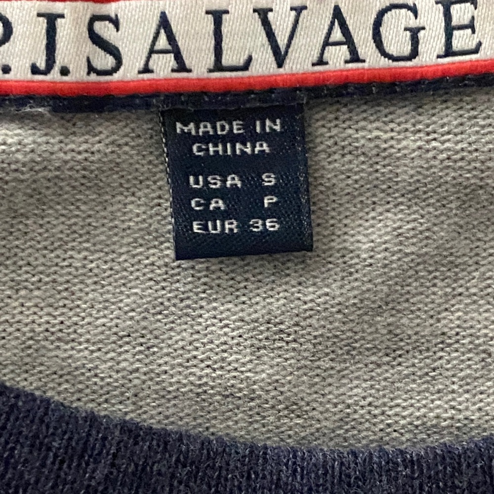 PJ Salvage Rainbow Star Gray Navy Long Sleeve Raglan Shirt Top - Picture 9 of 10